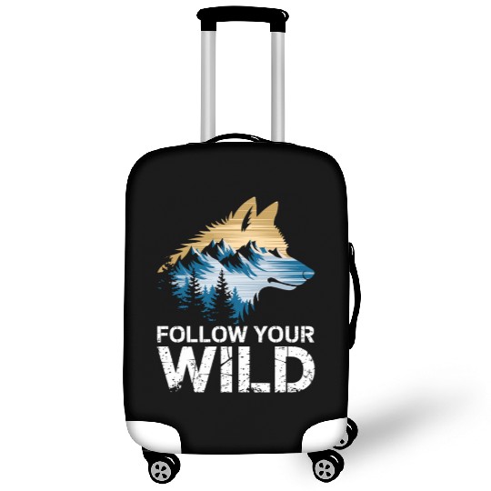 Follow Your Wild Adventure Mountain Wolf Luggage Covers