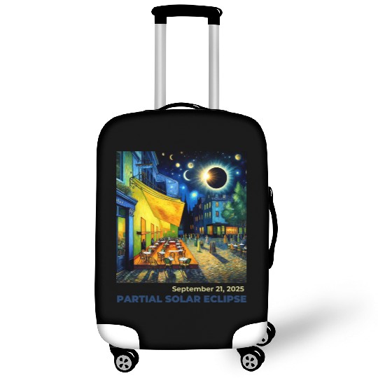 Partial Solar Eclipse Night Scene Art September Luggage Covers