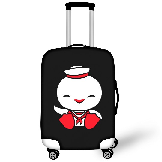 Duck sailor sailor hat waving happily fisherman Luggage Covers