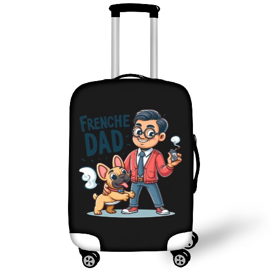 Frenchie Dad Cartoon Design Luggage Covers