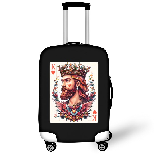 King of Hearts Card Illustration Luggage Covers