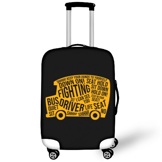 School Bus Driver Funny Yellow Bus Luggage Covers