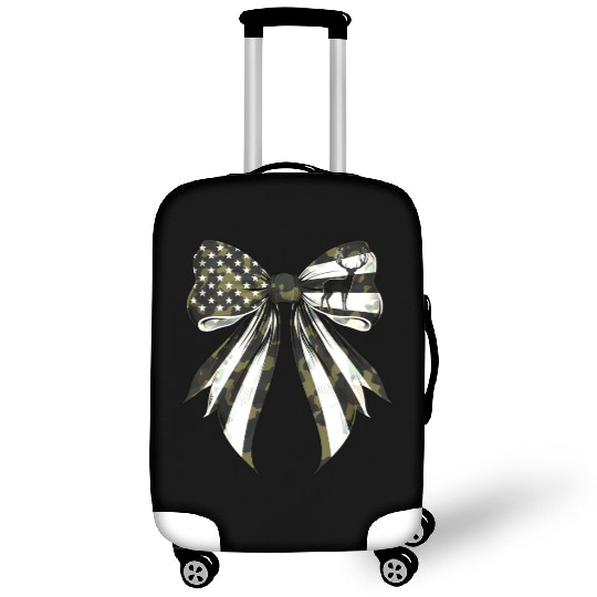 Coquette Bow Deer Hunting Camouflage US Flag Pride Luggage Covers