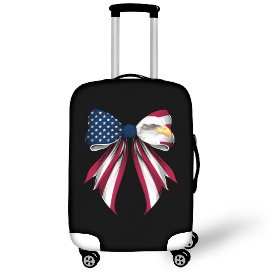 Coquette Bow Bald Eagle Bird US Flag Patriotic Luggage Covers