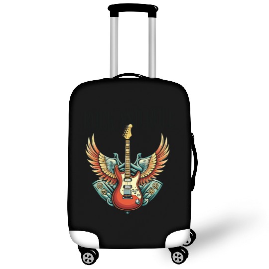 Vintage Retro 80s Rock Roll Music Guitar Wing Luggage Covers