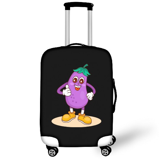 Animated Eggplant Character Design Luggage Covers