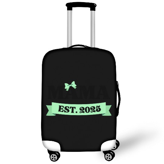 Mama Est. 2025 - Light Green Bow Maternity Design Luggage Covers