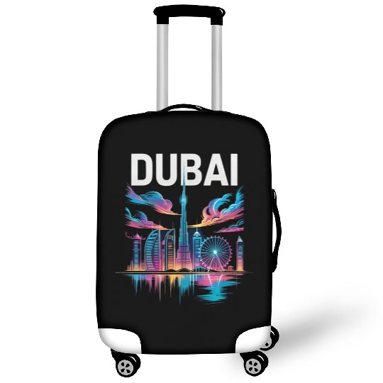 Dubai Skyline Neon Art Luggage Covers
