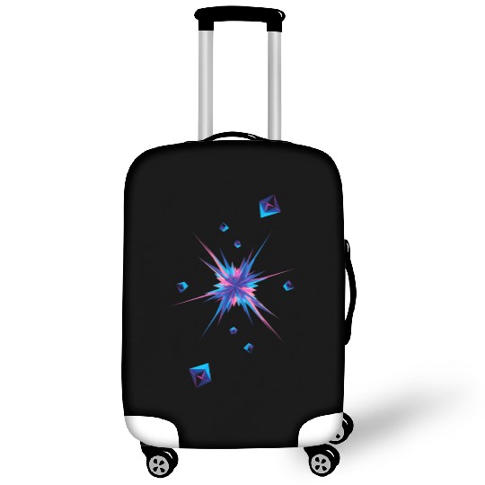 Vibrant Geometric Explosion in Neon Colors Luggage Covers
