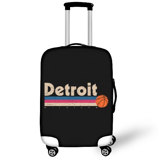 Detroit Basketball City Michigan Retro Luggage Covers