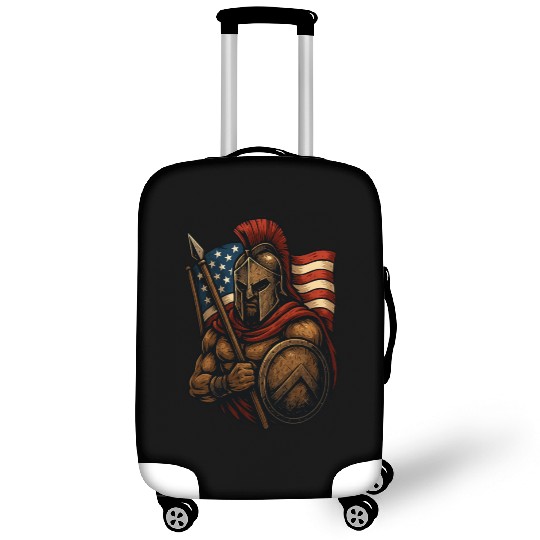Spartan Warrior American Flag Luggage Covers Design