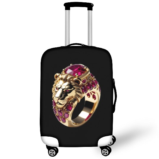 Regal Lion Ruby Ring – Royal Gold Jewelry Design Luggage Covers