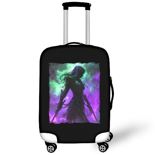 Mystical Assassin Woman In Violet Fog Fantasy Luggage Covers