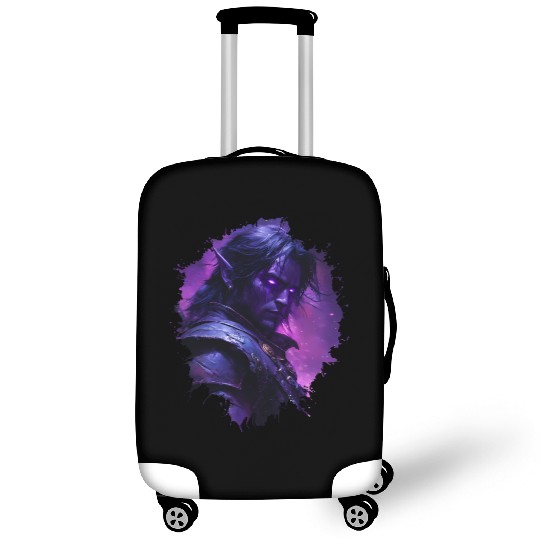 Dark Elf Warrior with Glowing Purple Eyes Luggage Covers