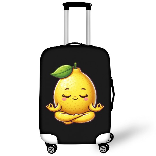 Cute lemon yoga meditation relaxation cartoon Luggage Covers