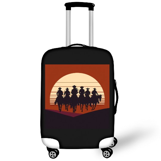 Western Silhouette Sunset Luggage Covers