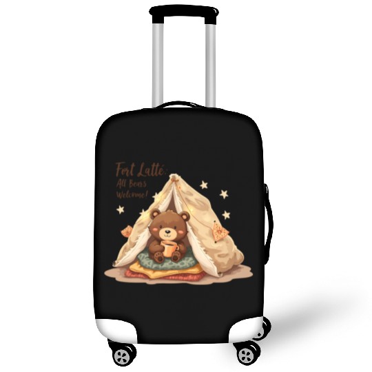 Fort Latte - Cute Bear Cub & Cozy Coffee Fun Luggage Covers