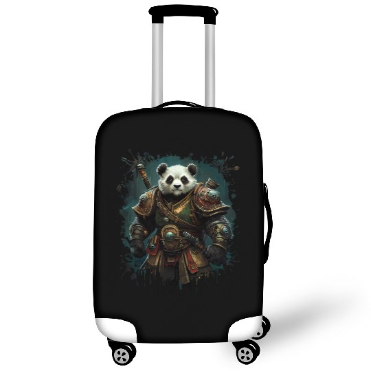 Panda Hero In Gold Armor Against Fantasy Backdrop Luggage Covers