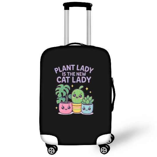 Plant Lady Is the New Cat Lady – Cute Kawaii House Luggage Covers