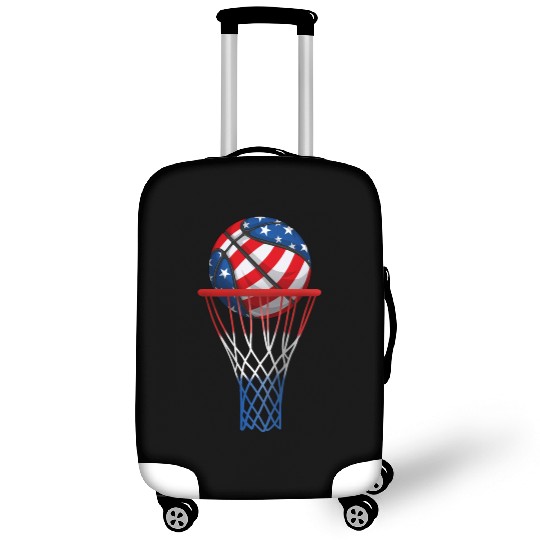 Basketball American Patriotic 4th Of July US Flag Luggage Covers