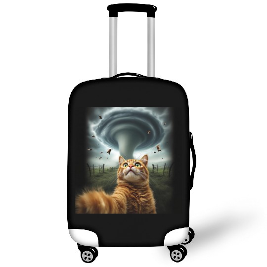 Funny Tornado Cat Selfie Flying Cow Meme Luggage Covers