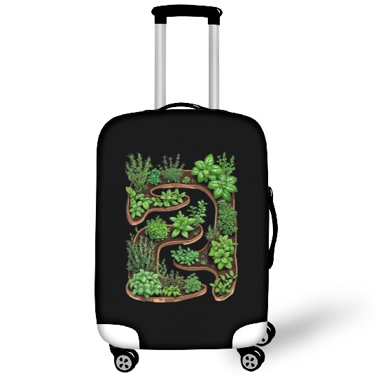 City Herb Garden Oasis Blueprint Luggage Covers