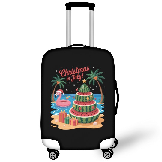 Christmas In July Watermelon Xmas Tree Santa Luggage Covers