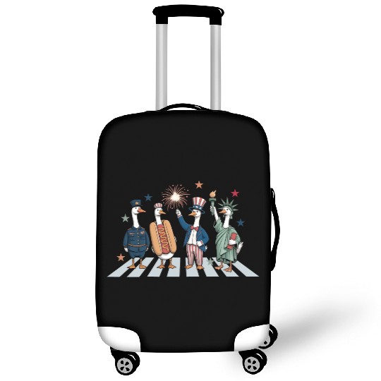 Patriotic Goose 4th of July Silly Goose Luggage Covers