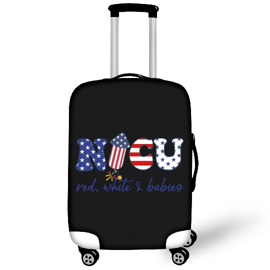 NICU Patriotic Red White Babies Luggage Covers