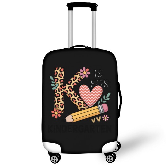 K Is For Kindergarten Teacher Leopard First Day Luggage Covers