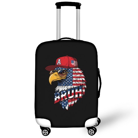 BRUH 4th Of July, Fourth Of July Bald Eagle Luggage Covers
