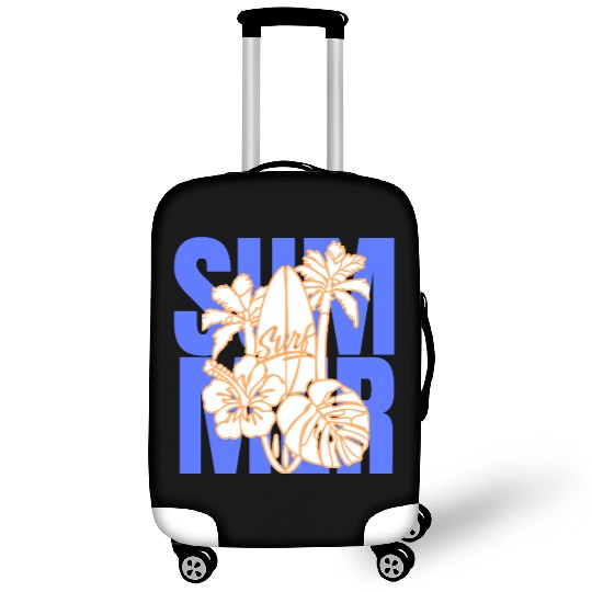 Summer Surfboard & Palm Tree Tropical Design Luggage Covers