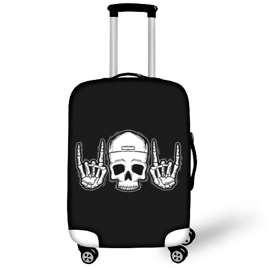 Skull Rock On Skeleton Hands Art Luggage Covers