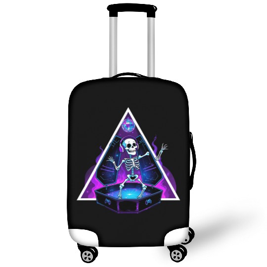 Neon Dancing Skeleton in Coffin Luggage Covers