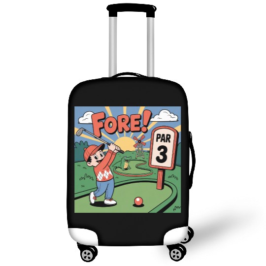 Mini Golf Retro Cartoon on Champion Unisex Luggage Covers