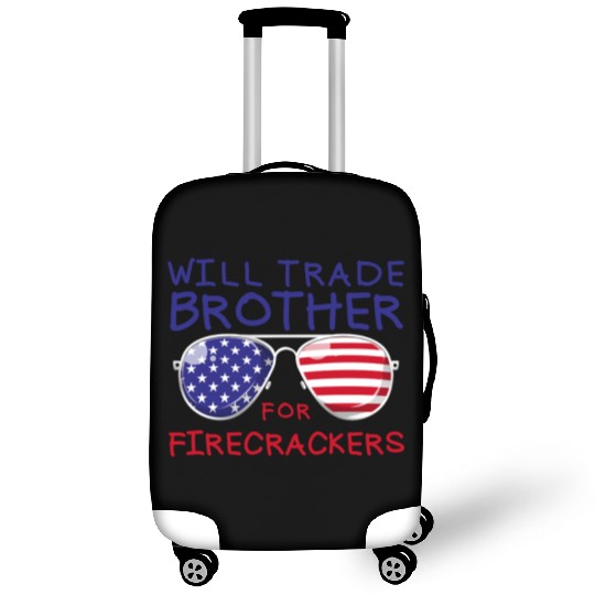 Will Trade Brother For Fireworks Kids 4th Of July Luggage Covers