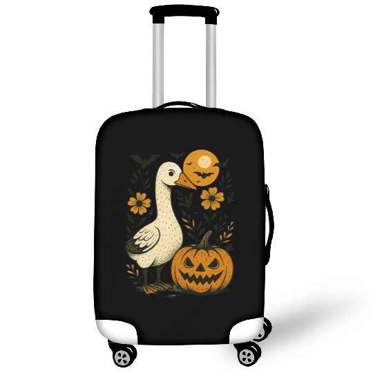 Goose Halloween Fall Silly Goose Boho Flower Luggage Covers