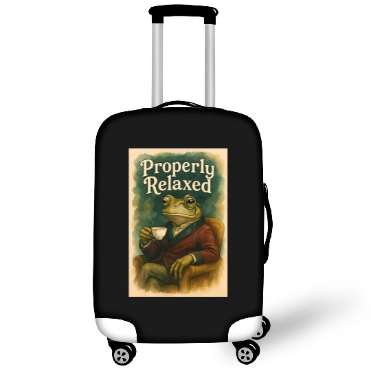 Sophisticated Frog Tea Poster Luggage Covers