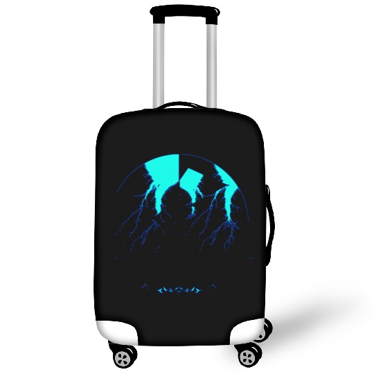 Royal Blue Lightning shadow Luggage Covers