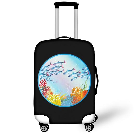 School of colorful fish in a coral reef Luggage Covers