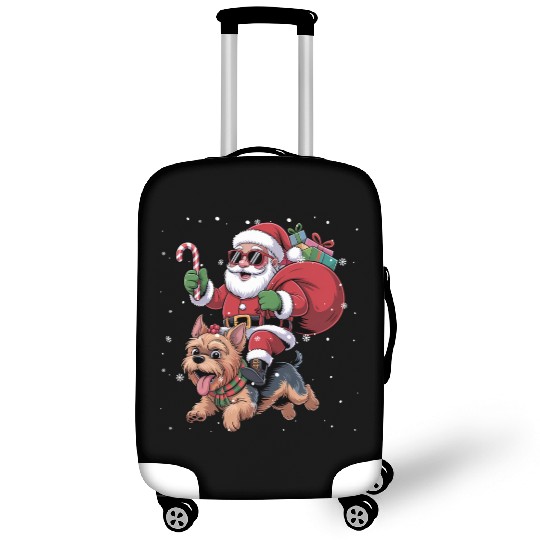 Santa Claus Yorkie Dog Christmas In July Luggage Covers