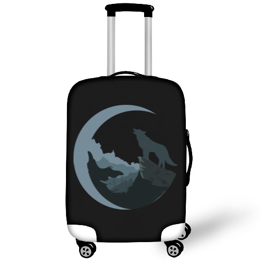 Wolf Moon Silhouette Luggage Covers