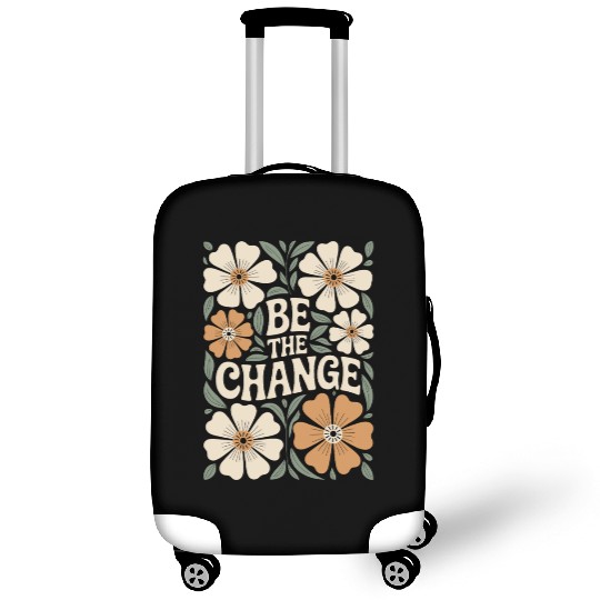 Be The Change Motivational Quote Floral Vintage Luggage Covers