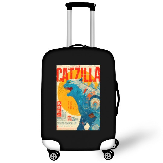 Catzilla Retro Movie Poster Luggage Covers