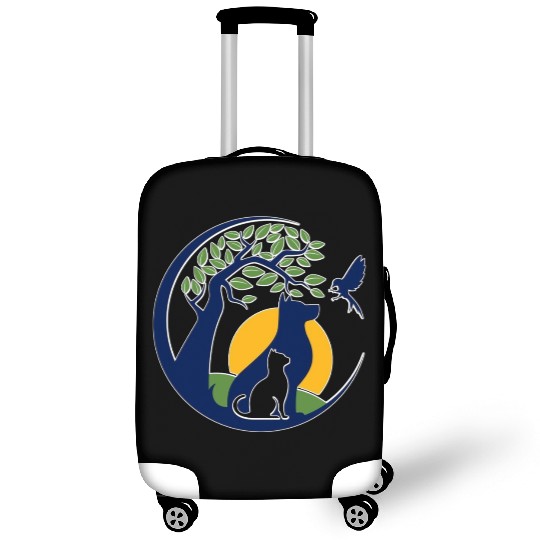 Serene Wilderness Canine and Feline Scene Luggage Covers