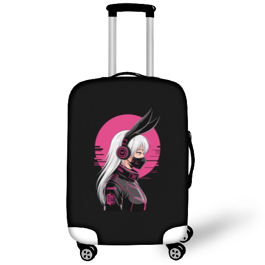 Futuristic Cyberpunk Girl Luggage Covers