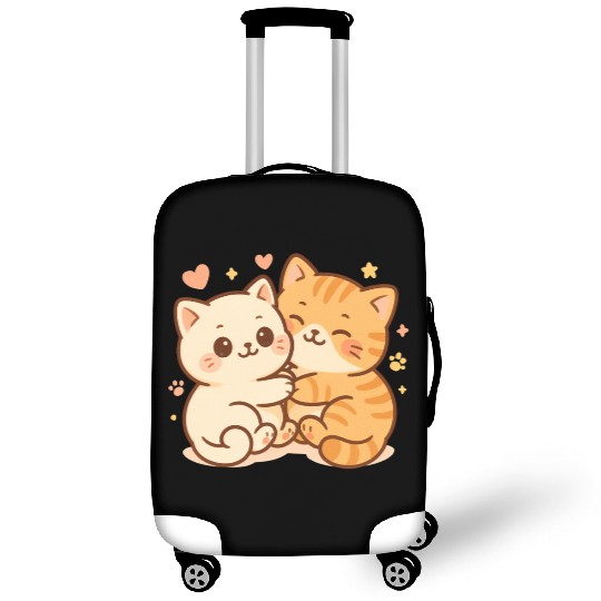 Cute Kittens Embracing Heartwarming Design Luggage Covers