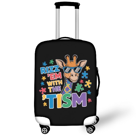 Giraffe with Puzzle Pieces and Sunglasses Luggage Covers