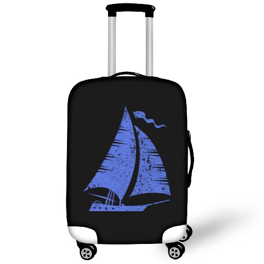 Minimalist Sailing Boat Sea Yacht Silhouette Capta Luggage Covers