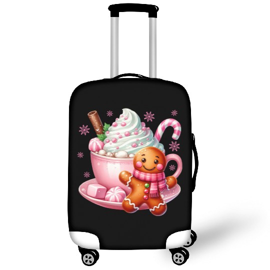 Whimsical Holiday Hot Chocolate Scene Luggage Covers